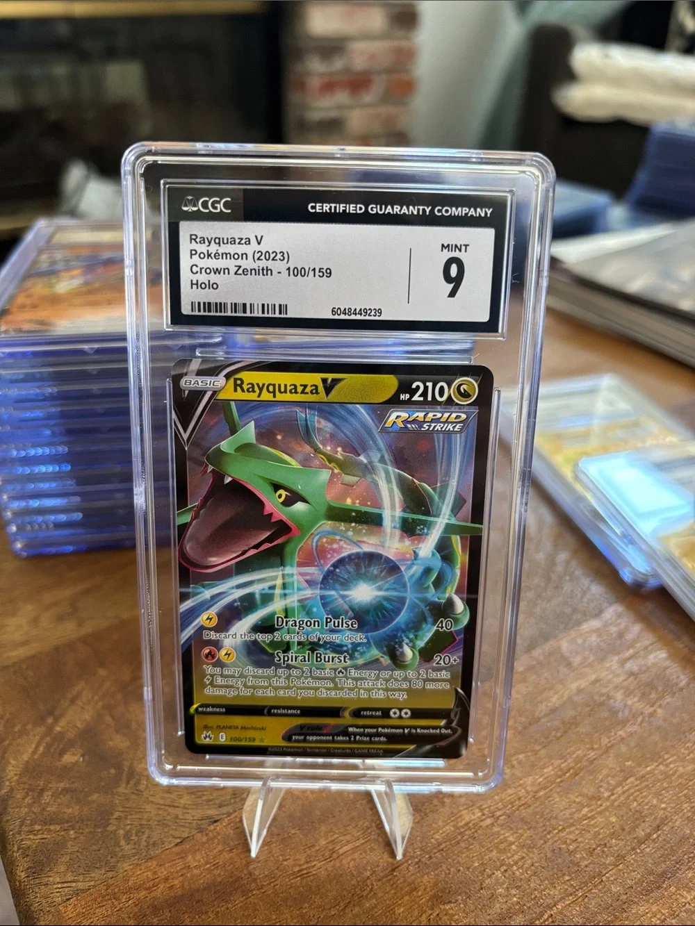 CGC 9 #6088449239 Rayquaza V Holo Pokemon Crown Zenith 100/159